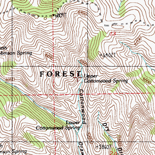Topographic Map of Upper Cottonwood Spring, MT