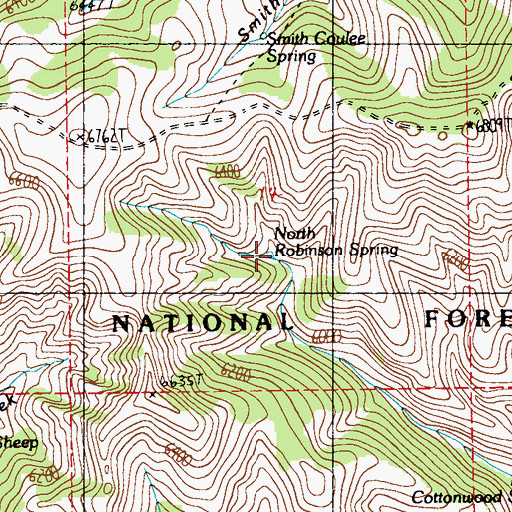 Topographic Map of North Robinson Spring, MT