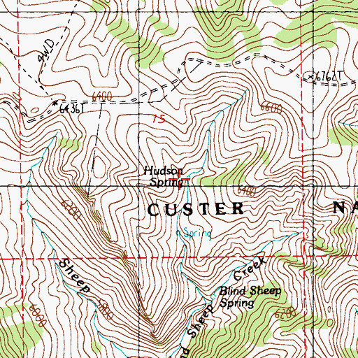 Topographic Map of Hudson Spring, MT