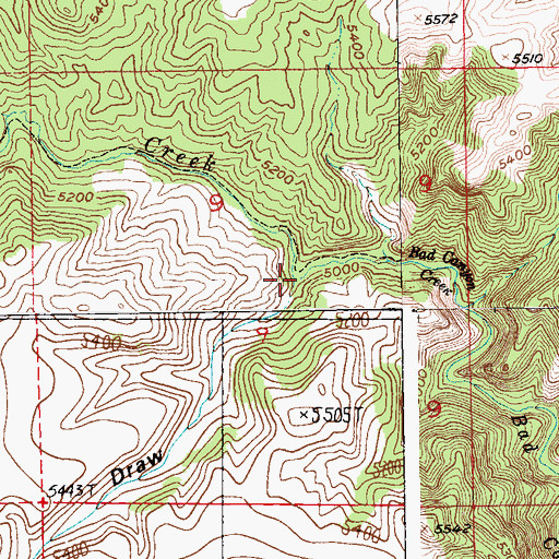 Topographic Map of Long Draw, MT