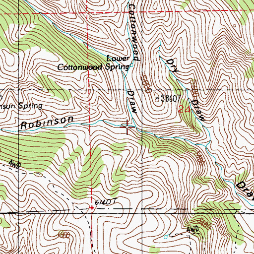 Topographic Map of Cottonwood Draw, MT