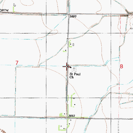 Topographic Map of Saint Paul Church, MT