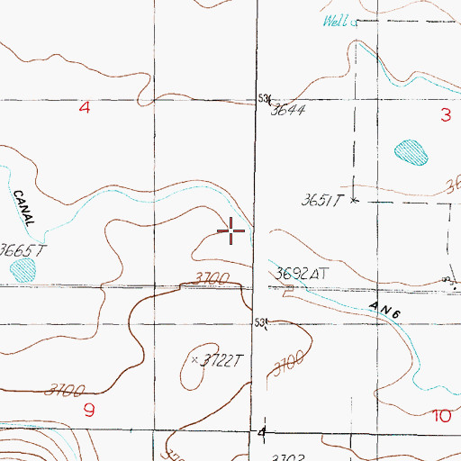 Topographic Map of AN Six Canal, MT
