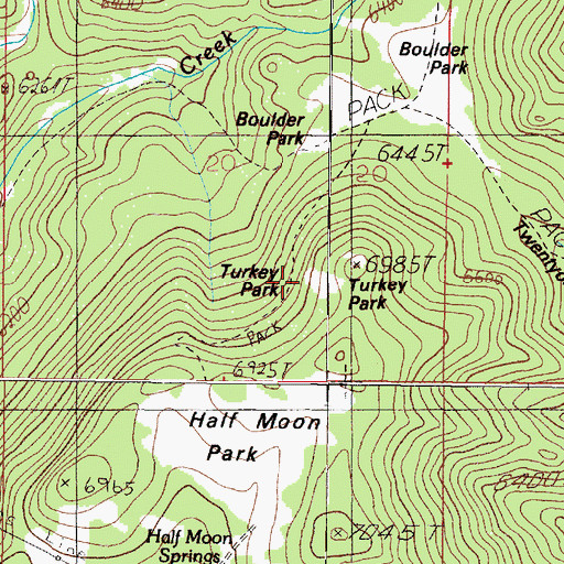 Topographic Map of Turkey Park, MT