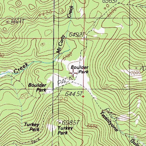 Topographic Map of Boulder Park, MT