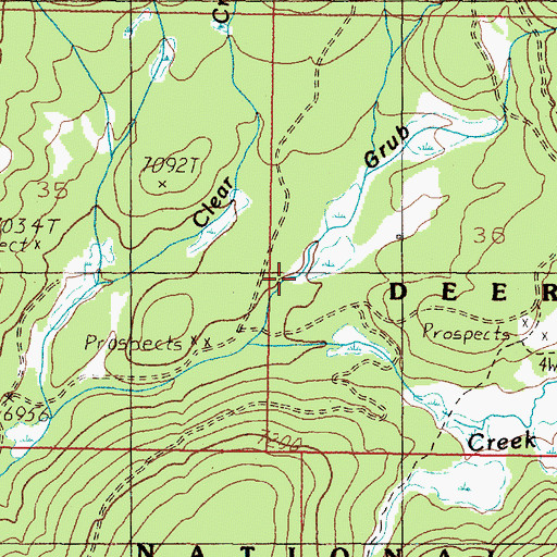Topographic Map of Grub Gulch, MT