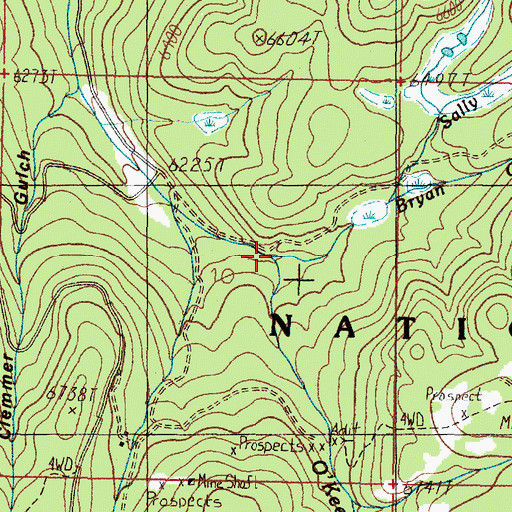 Topographic Map of Sally Ann Creek, MT