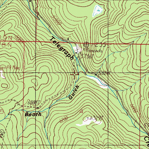 Topographic Map of Booth Gulch, MT