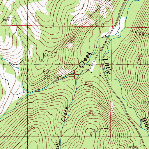 Topographic Map of Sawmill Creek, MT