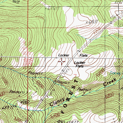 Topographic Map of Locker Flats, MT