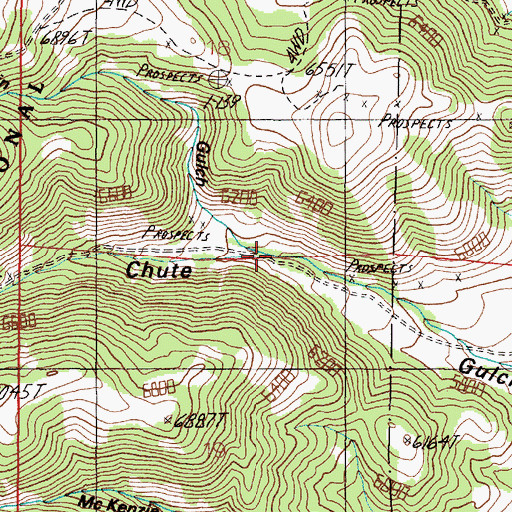 Topographic Map of Curtain Gulch, MT