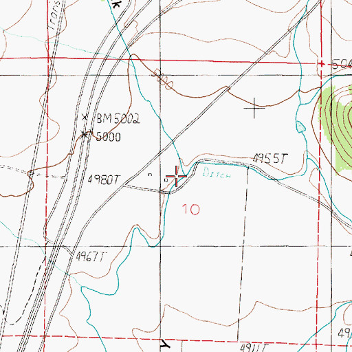 Topographic Map of Spencer Creek, MT