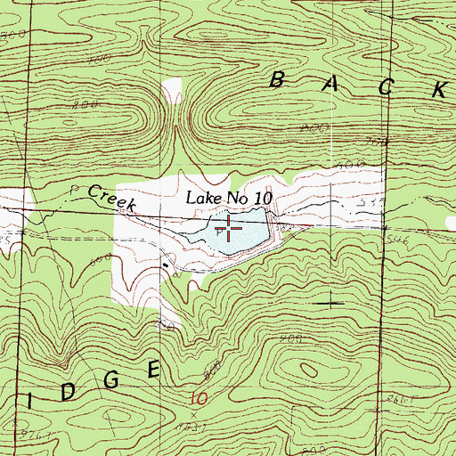 Topographic Map of Sixmile Creek Watershed Site 10 Reservoir, AR
