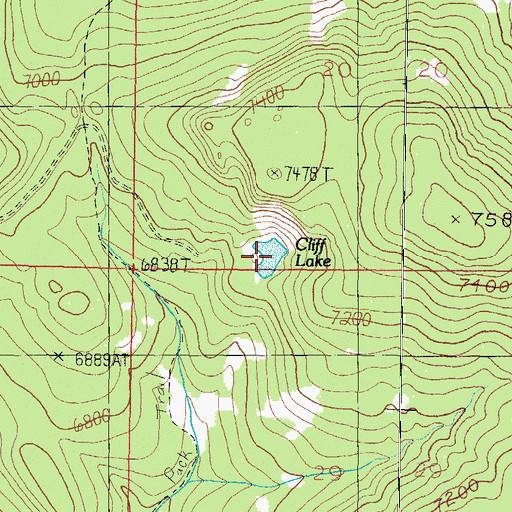 Topographic Map of Cliff Lake, MT