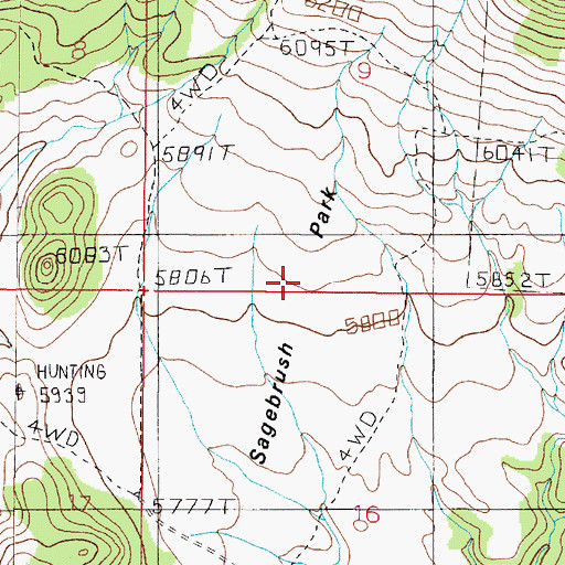 Topographic Map of Sagebrush Park, MT