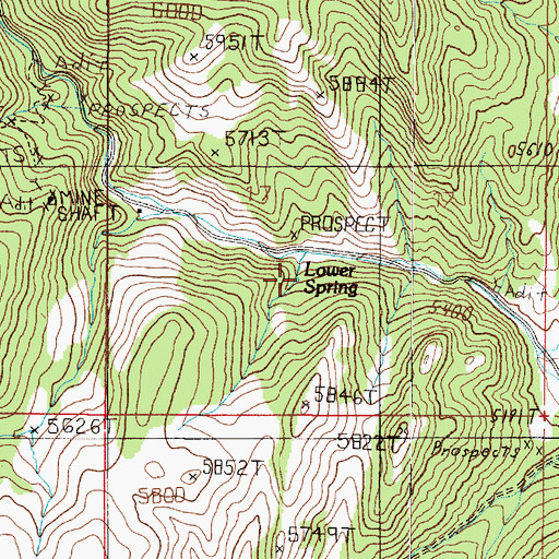 Topographic Map of Lower Spring, MT