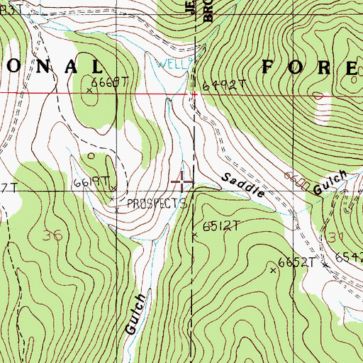 Topographic Map of Saddle Gulch, MT