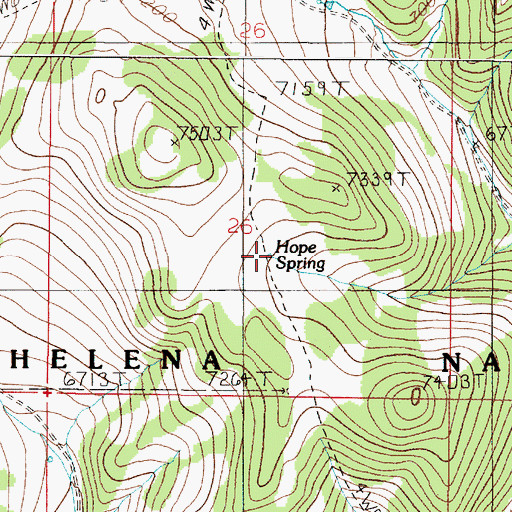 Topographic Map of Hope Spring, MT