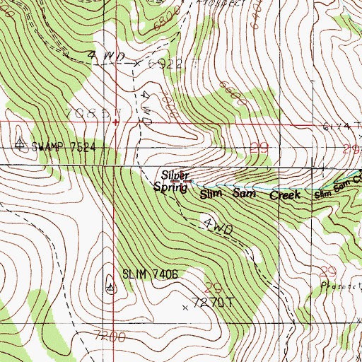 Topographic Map of Silver Spring, MT