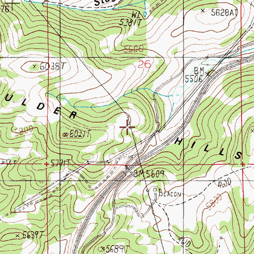 Topographic Map of Boulder Hills, MT