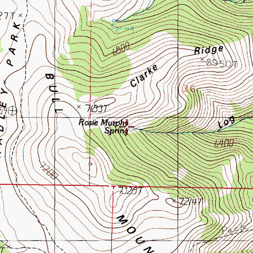 Topographic Map of Rosie Murphy Spring, MT