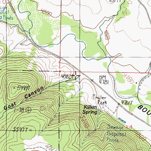 Topographic Map of Goat Canyon, MT
