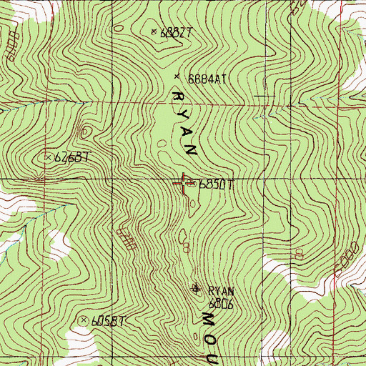 Topographic Map of Ryan Mountain, MT