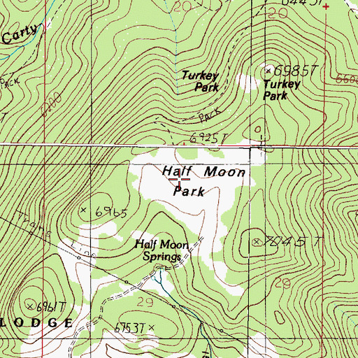 Topographic Map of Half Moon Park, MT