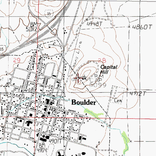 Topographic Map of Capital Hill, MT