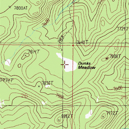 Topographic Map of Dunks Meadow, MT
