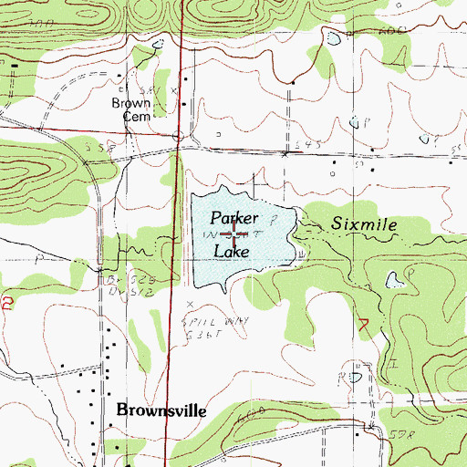 Topographic Map of Parker Lake, AR