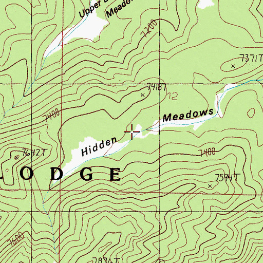 Topographic Map of Hidden Meadows, MT