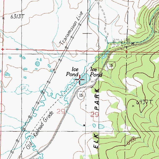 Topographic Map of Ice Pond, MT