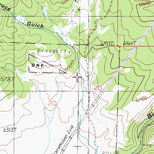 Topographic Map of Spruce Gulch, MT