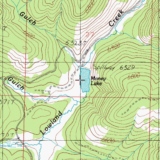 Topographic Map of Maney Lake, MT