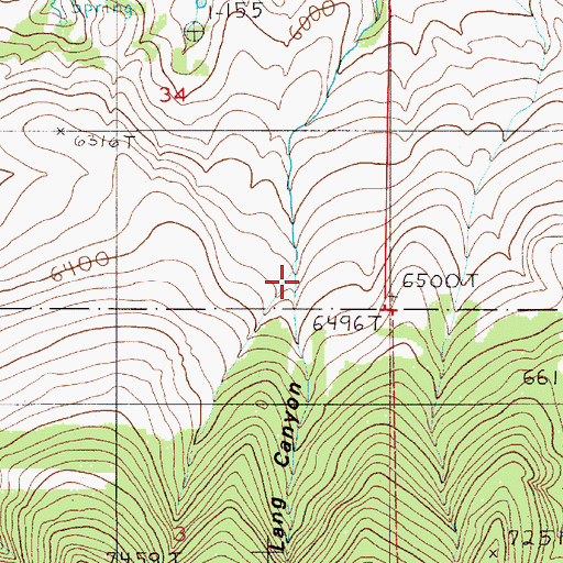 Topographic Map of Lang Canyon, MT