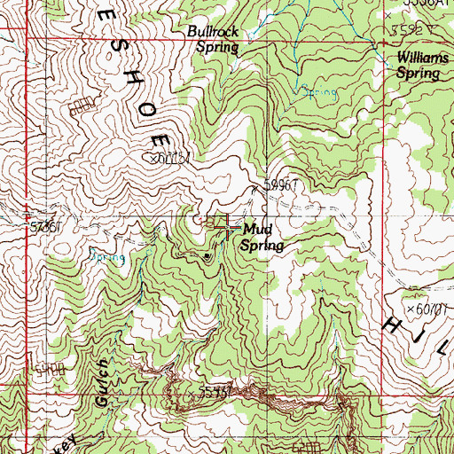 Topographic Map of Mud Spring, MT