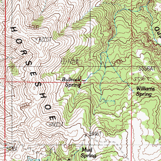 Topographic Map of Bullrock Spring, MT