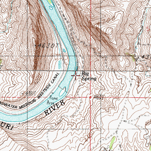 Topographic Map of Big Spring, MT