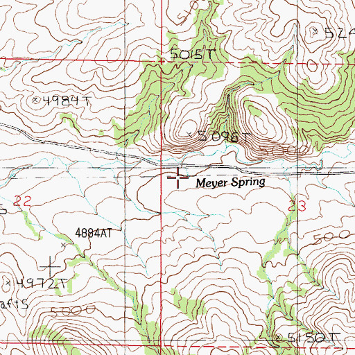 Topographic Map of Meyer Spring, MT