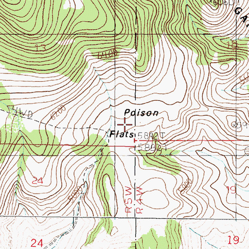 Topographic Map of Poison Flats, MT