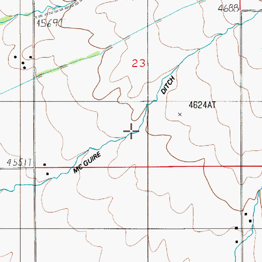 Topographic Map of Lutz McGuire Ditch, MT