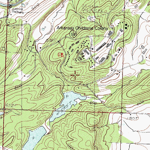 Topographic Map of Auxiliary Dam Number One, AR