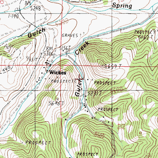 Topographic Map of Finn Gulch, MT