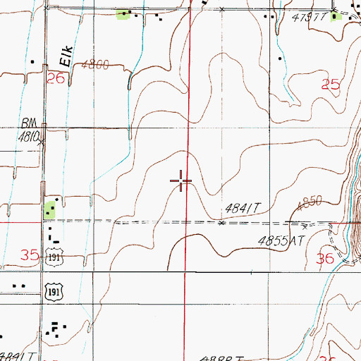 Topographic Map of Four Corners, MT
