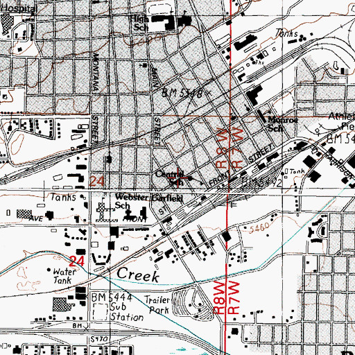 Topographic Map of Central School, MT