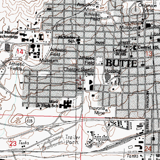 Topographic Map of Chester Steele Park, MT