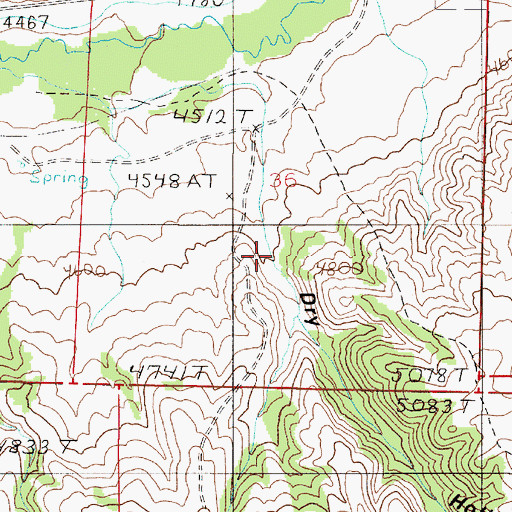 Topographic Map of Dry Hollow, MT