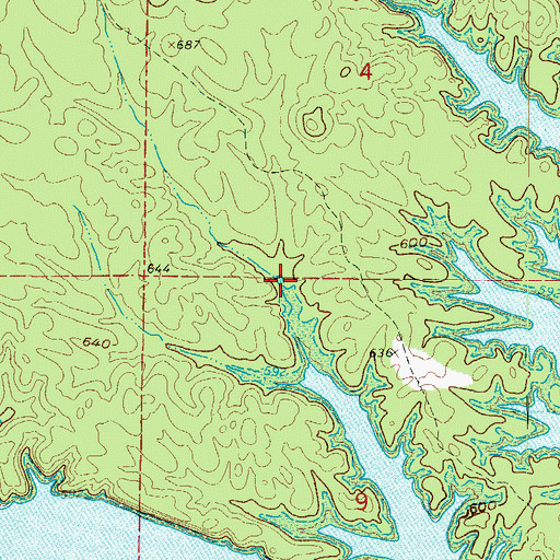 Topographic Map of Lake Ouachita Nursery Pond, AR