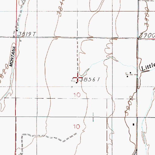 Topographic Map of Little Cottonwood Creek, MT